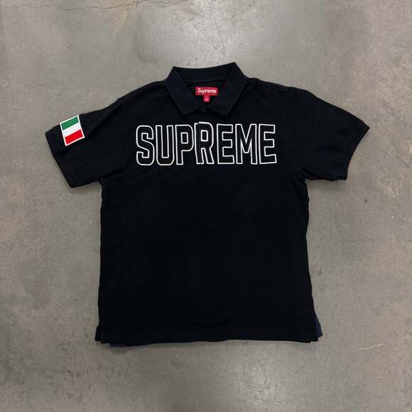Supreme Twill Applique Polo Black